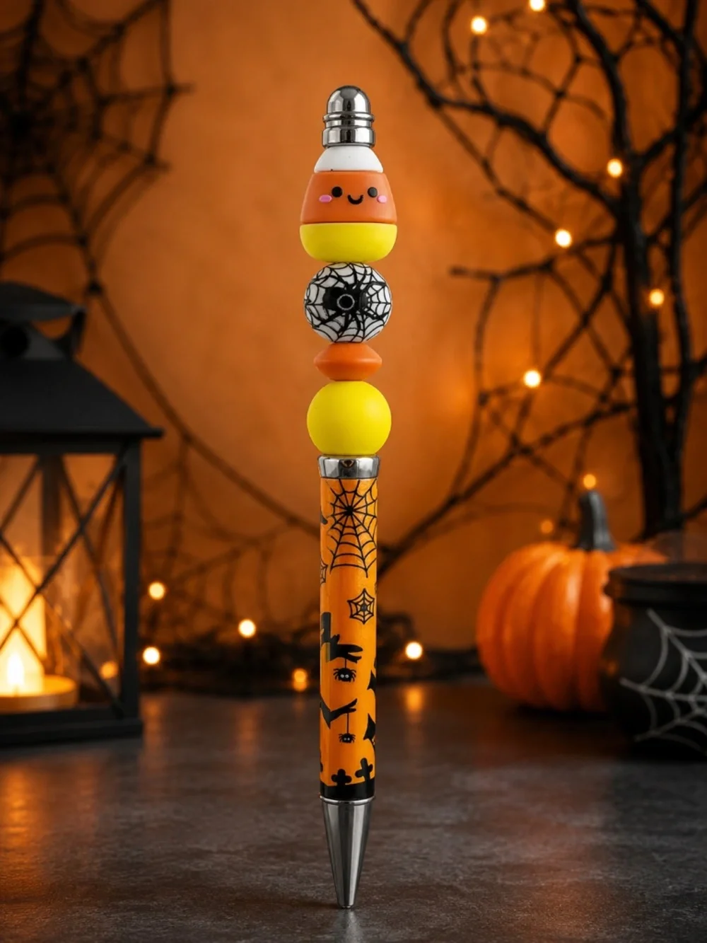 Candy Corn Cobweb Pen